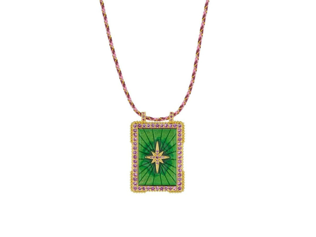 Green Enamel Star Necklace