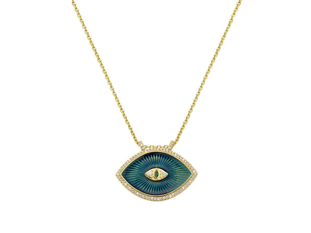 Blue Rayed Evil Eye Necklace