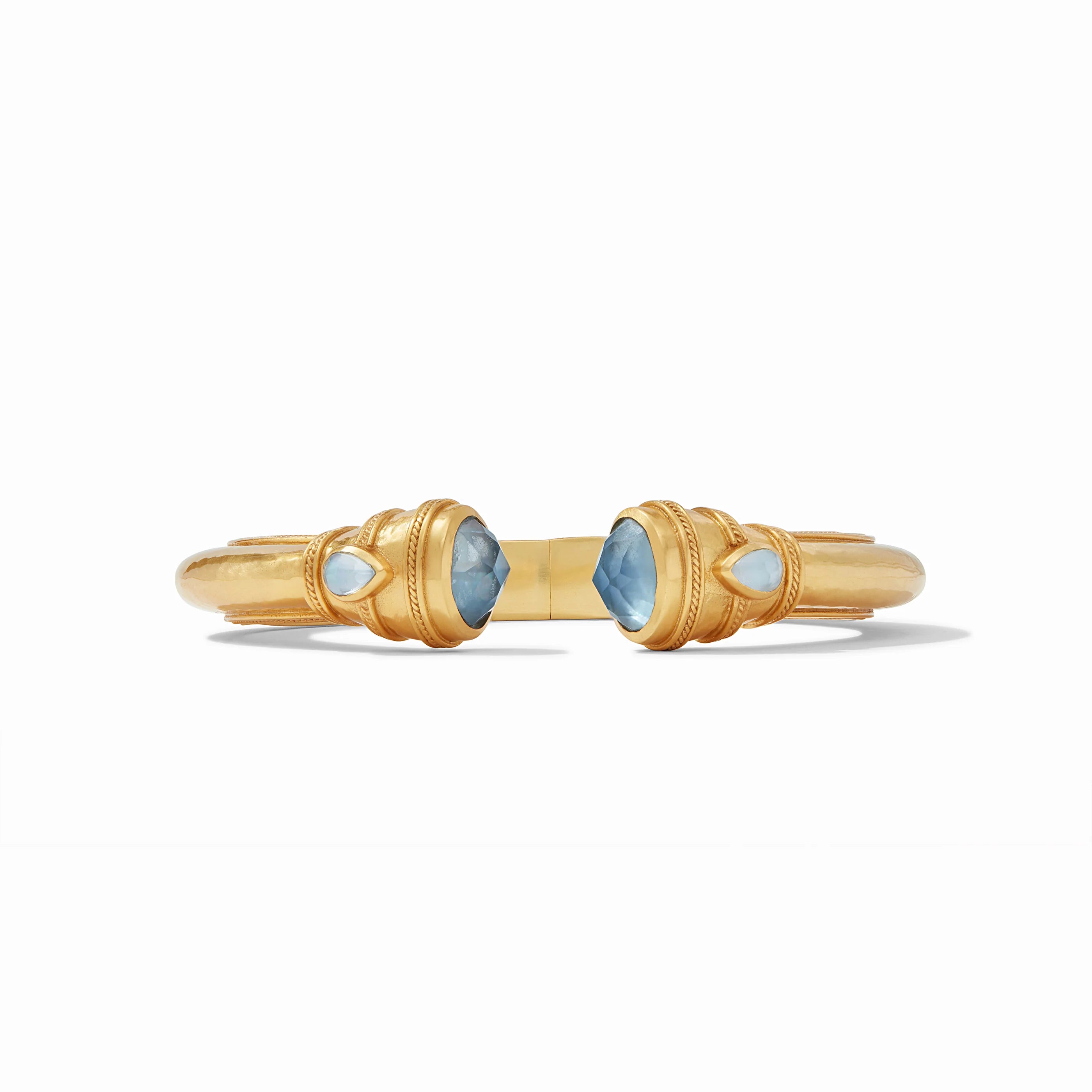 Gold Cuff with MOP and Glass Detailing