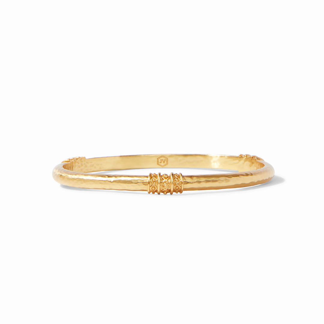 Gold Bangle with Bead-In Detailing
