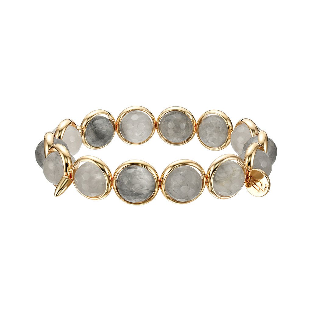 Cloudy Quartz Bracelet with Spikes