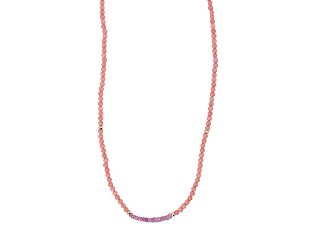 Coral and Sapphire Strand Necklace