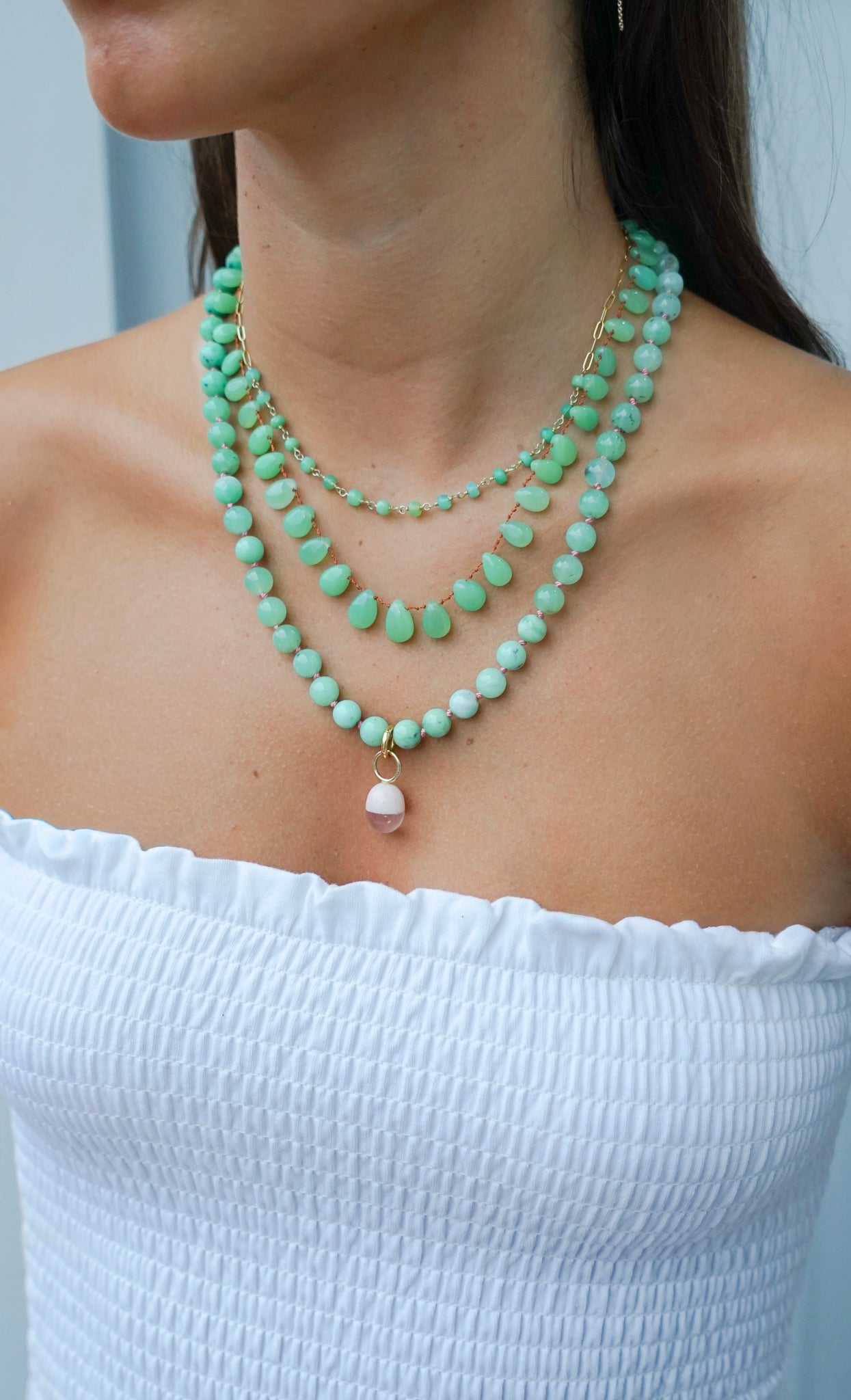 Natural Australian Chrysoprase Bead Necklace
