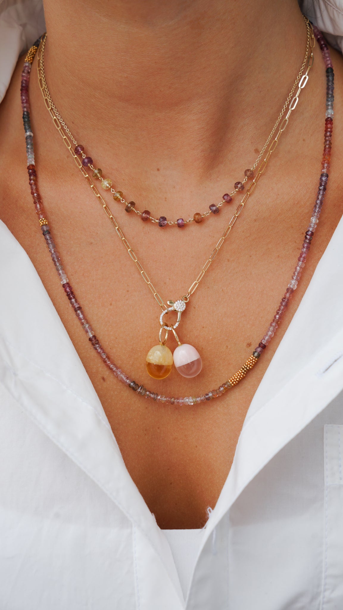 14k Jasper and Citrine Capsule Charm