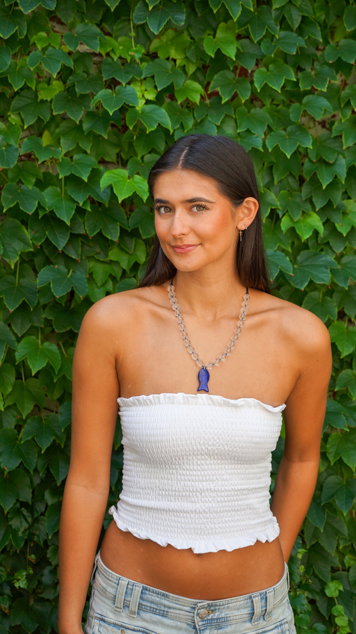 Lapis Sardine Charm Necklace