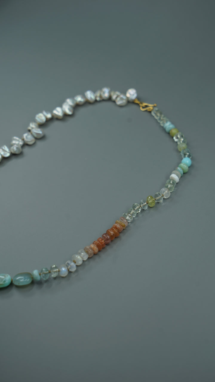 9k Multiple Gemstone Necklace