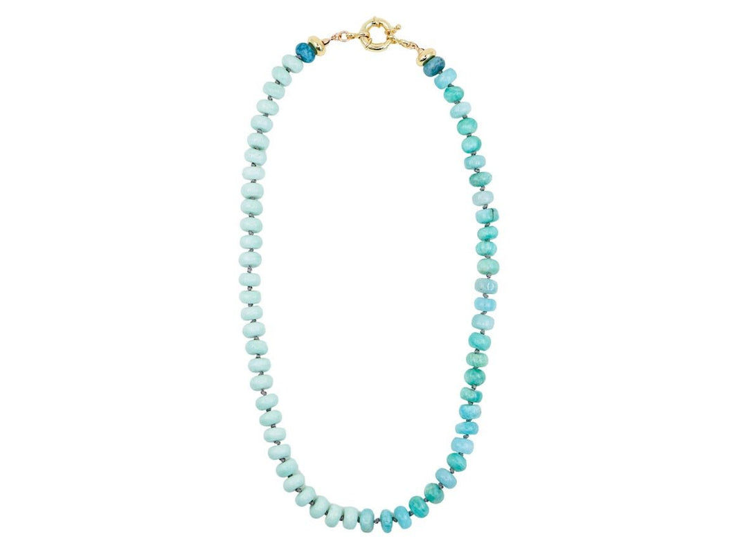 Dolomites Strand Necklace with Agate, Blue Aventurine, and Blue Jasper