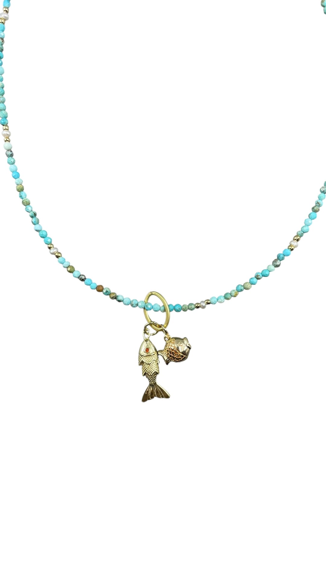 Turquoise Choker with Nautical Charms