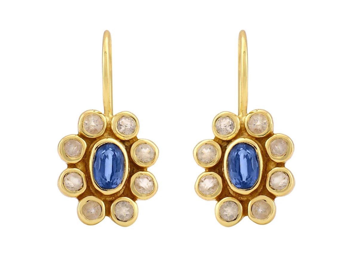 Kyanite and Moonstone Drop Earrings