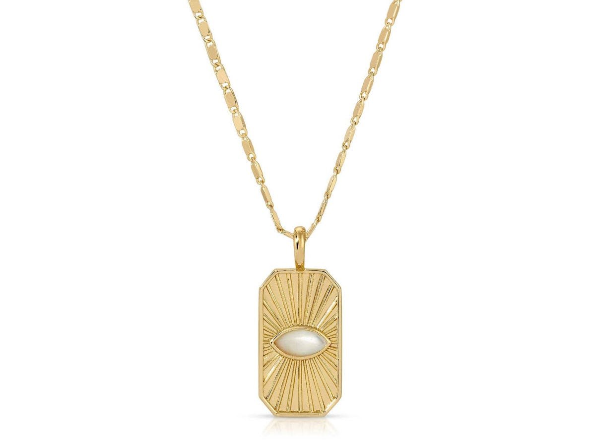 MOP Radiant Eye Charm Necklace