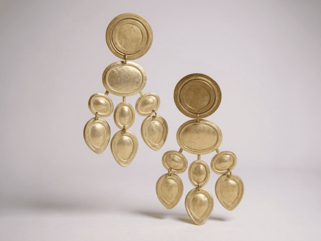 Brass Teardrops Chandelier Earrings