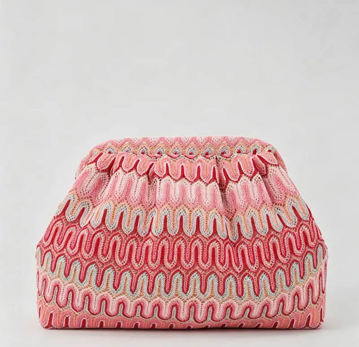Pink ZigZag Knitted Bag