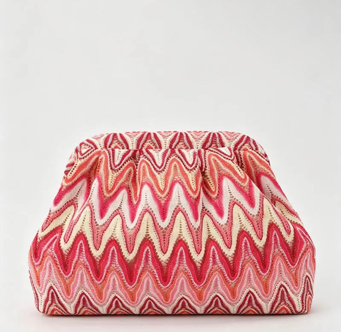 Pink ZigZag Knitted Bag