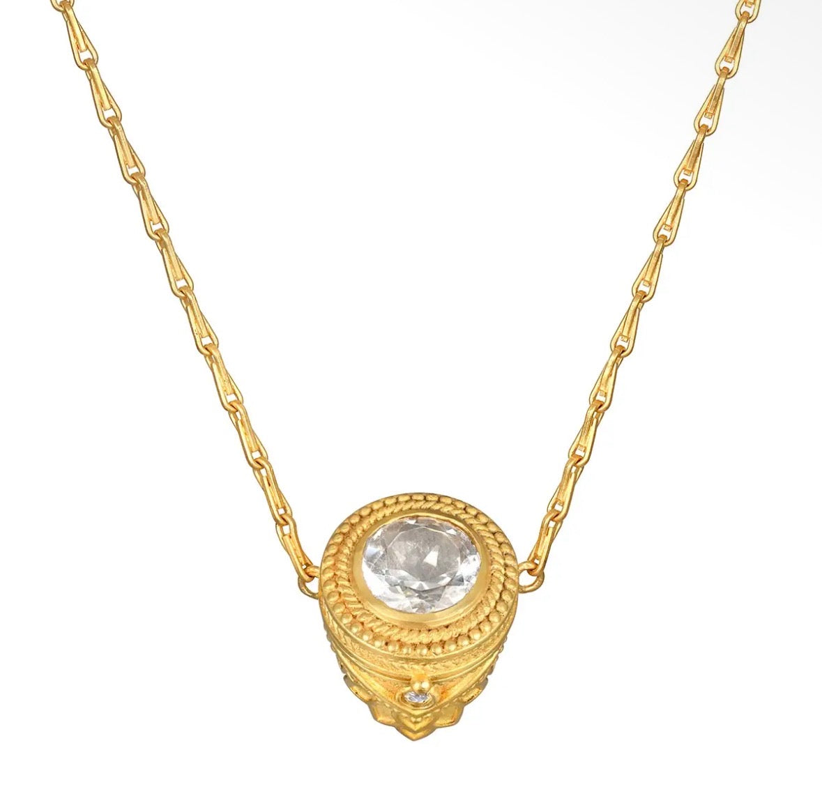 Labradorite and Topaz Locket Necklace