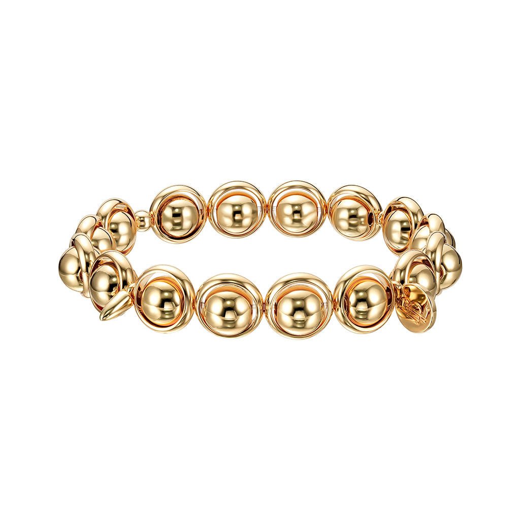 Gold Bead Bracelet with Spikes