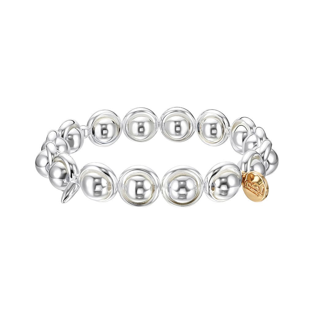 All Silver Bead Bracelet with Spikes