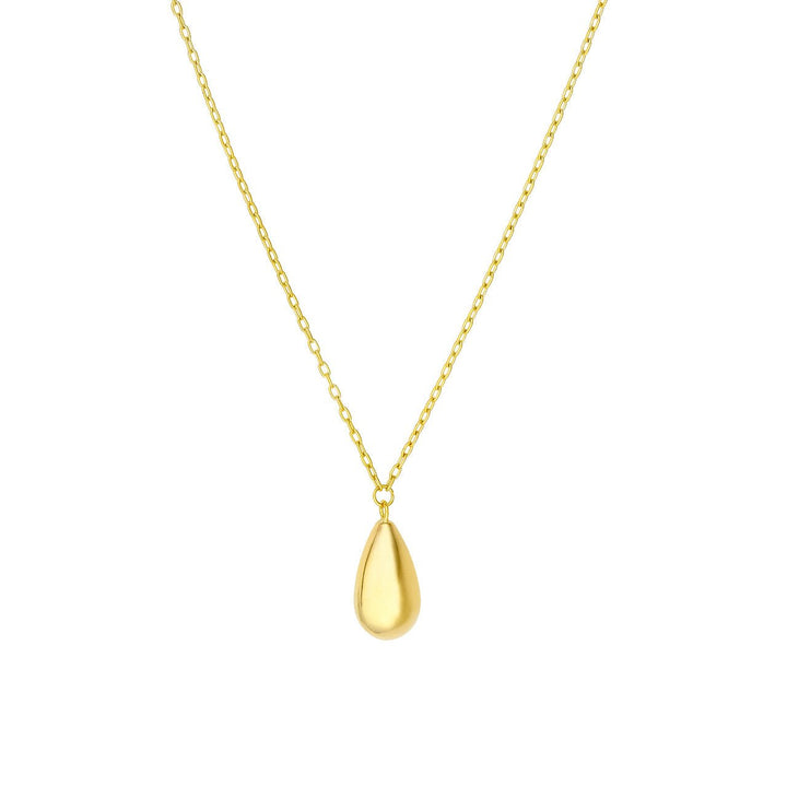 14k Bombe Teardrop Pendant Necklace