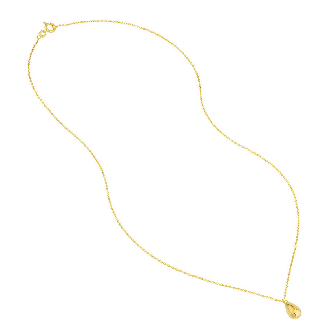 14k Bombe Teardrop Pendant Necklace