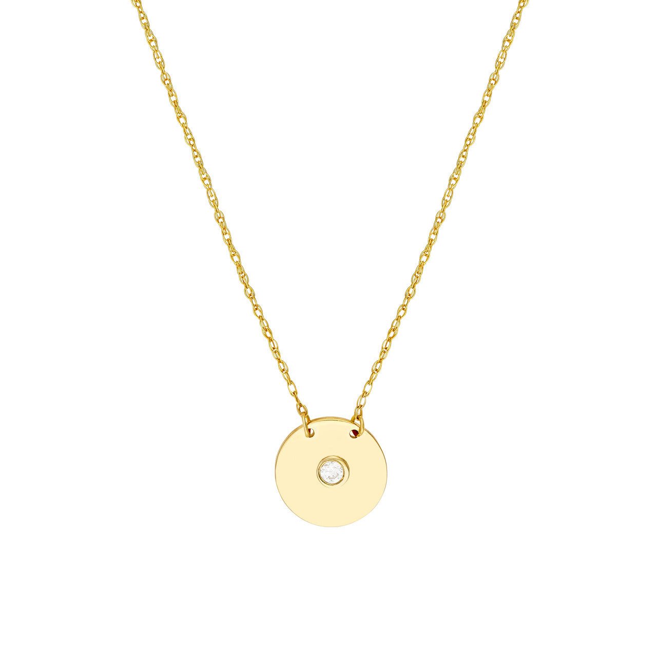 14k Diamond Disk Necklace