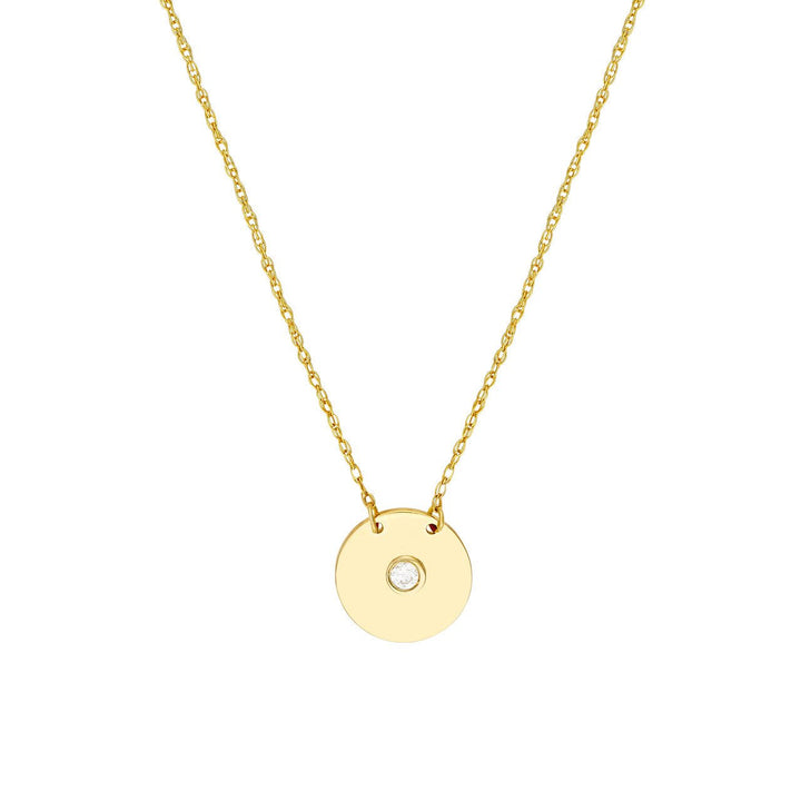 14k Diamond Disk Necklace