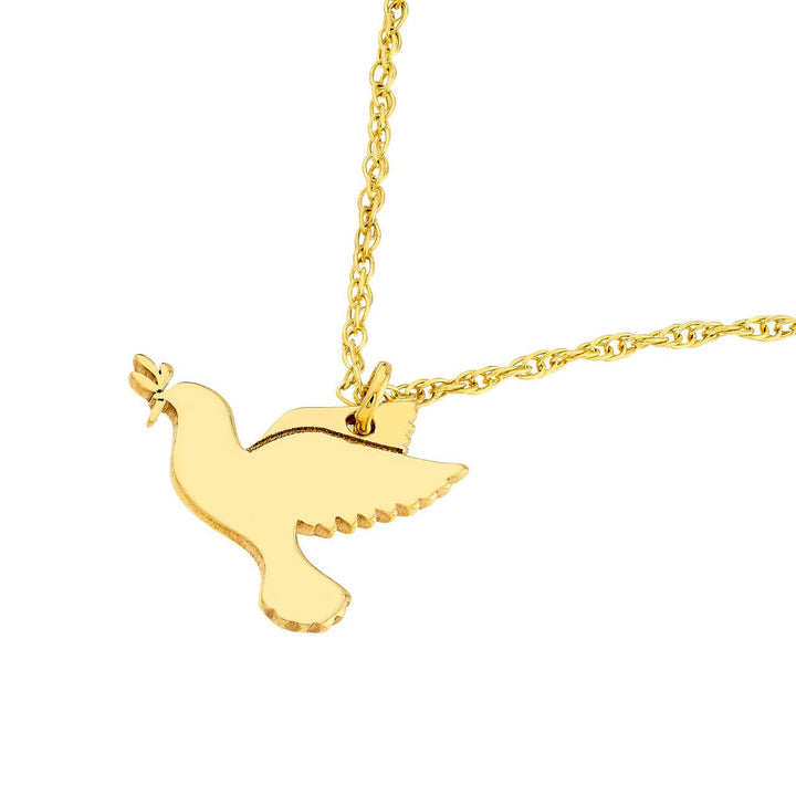 14k Peace Dove Necklace