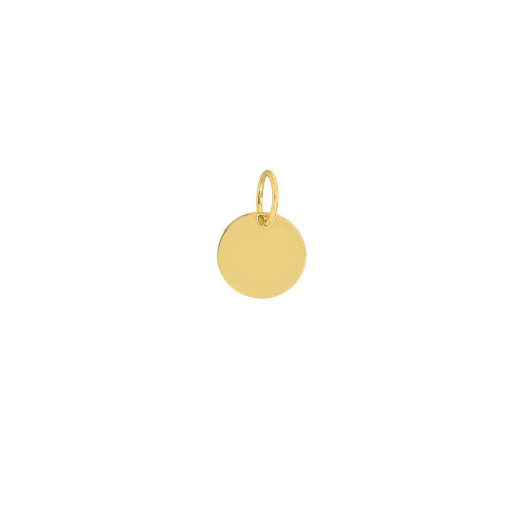 14k Small Disk Engravable Charm with "MOM"