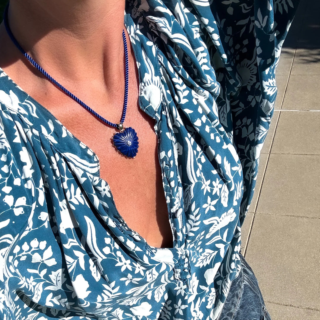 Navy Silk Cord Necklace