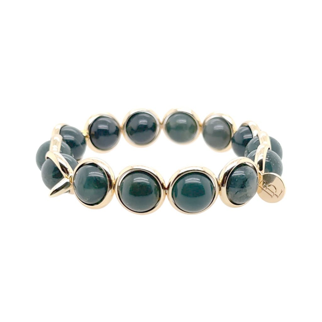 Moss Opal Bracelet with Spikes