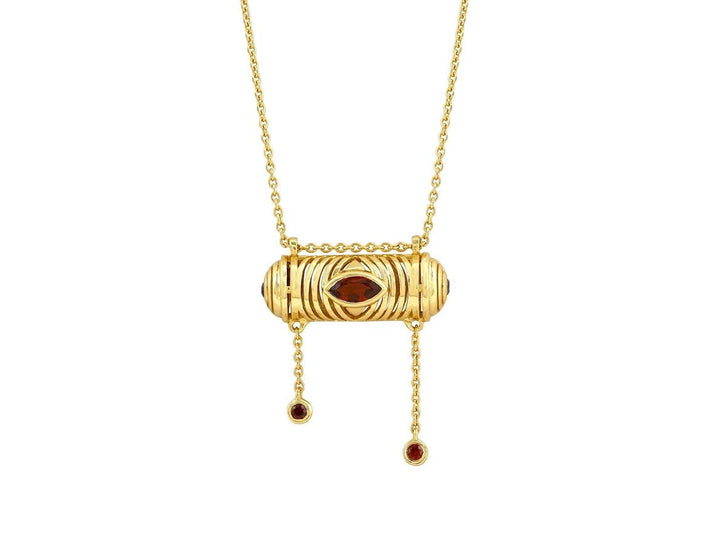 Garnet and Iolite Pendant Necklace
