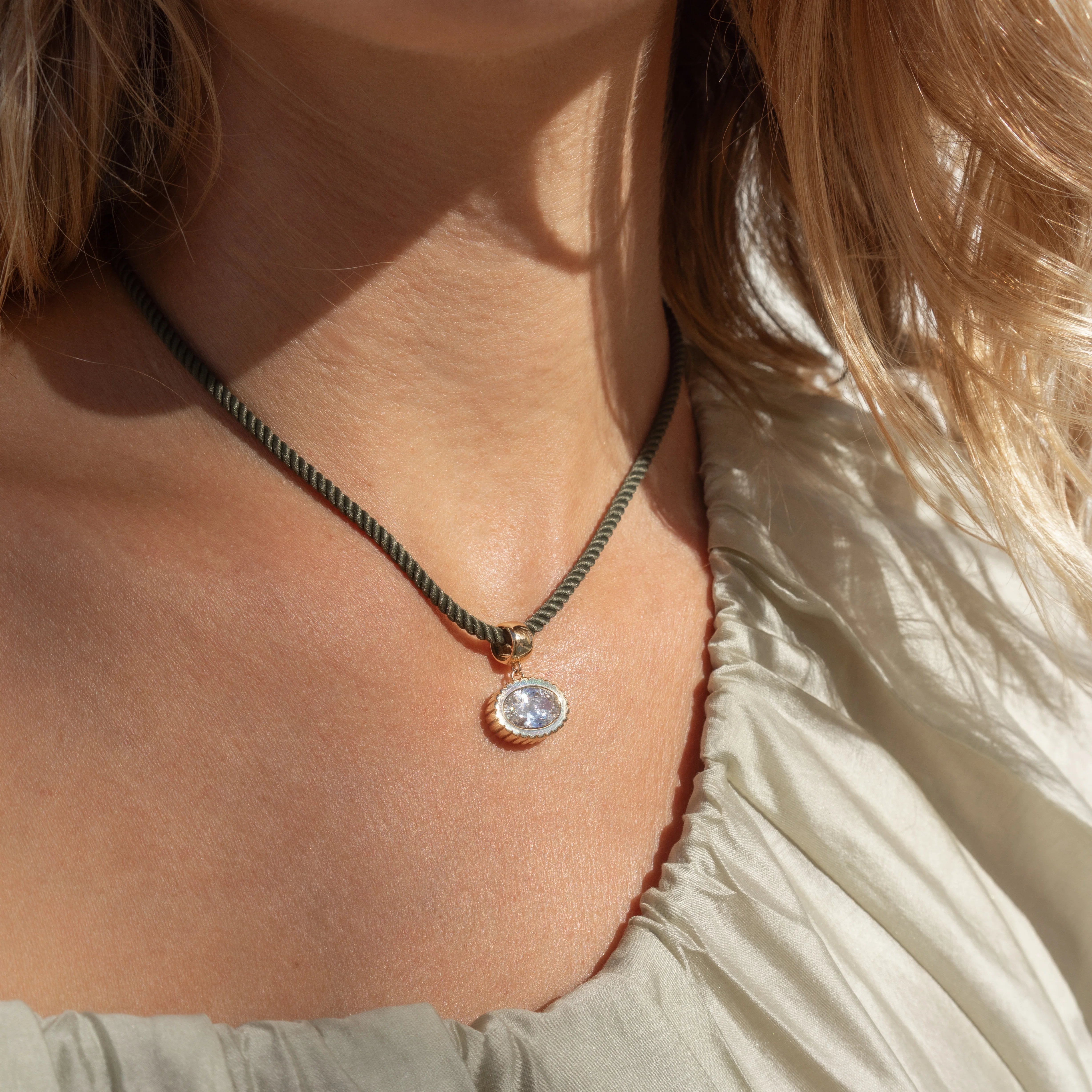 Moss Silk Cord Necklace