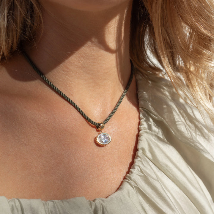Moss Silk Cord Necklace