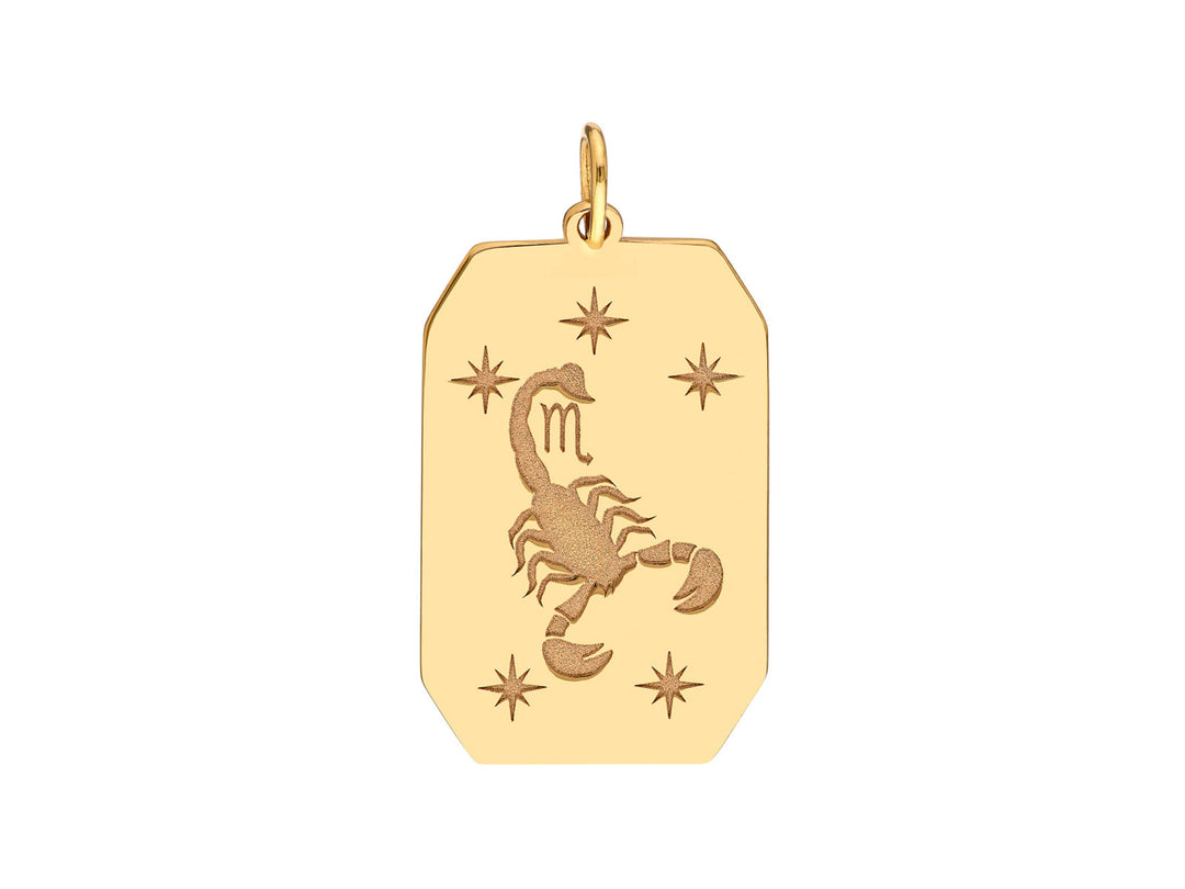 14k Scorpio Engraved Pendant