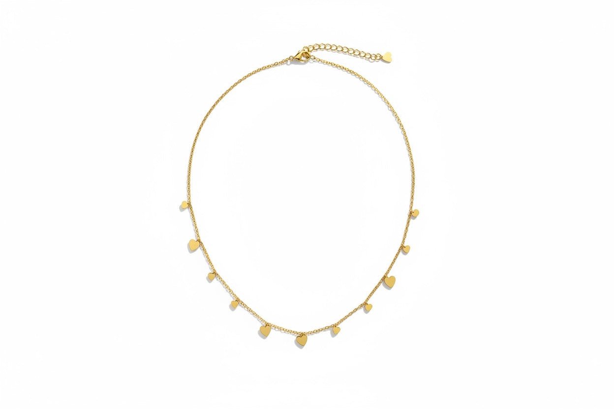 Gold Multiple Heart Necklace
