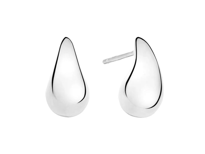 Silver Teardrop Stud Earrings
