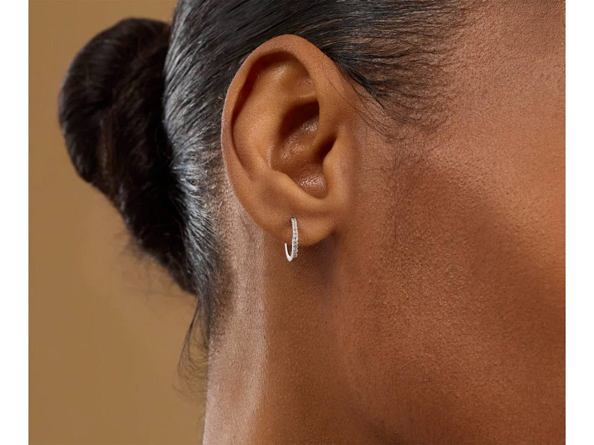 Silver 11mm Huggie Hoops with CZs