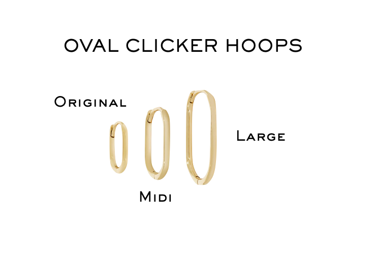 9k Large Oval Clicker Hoop