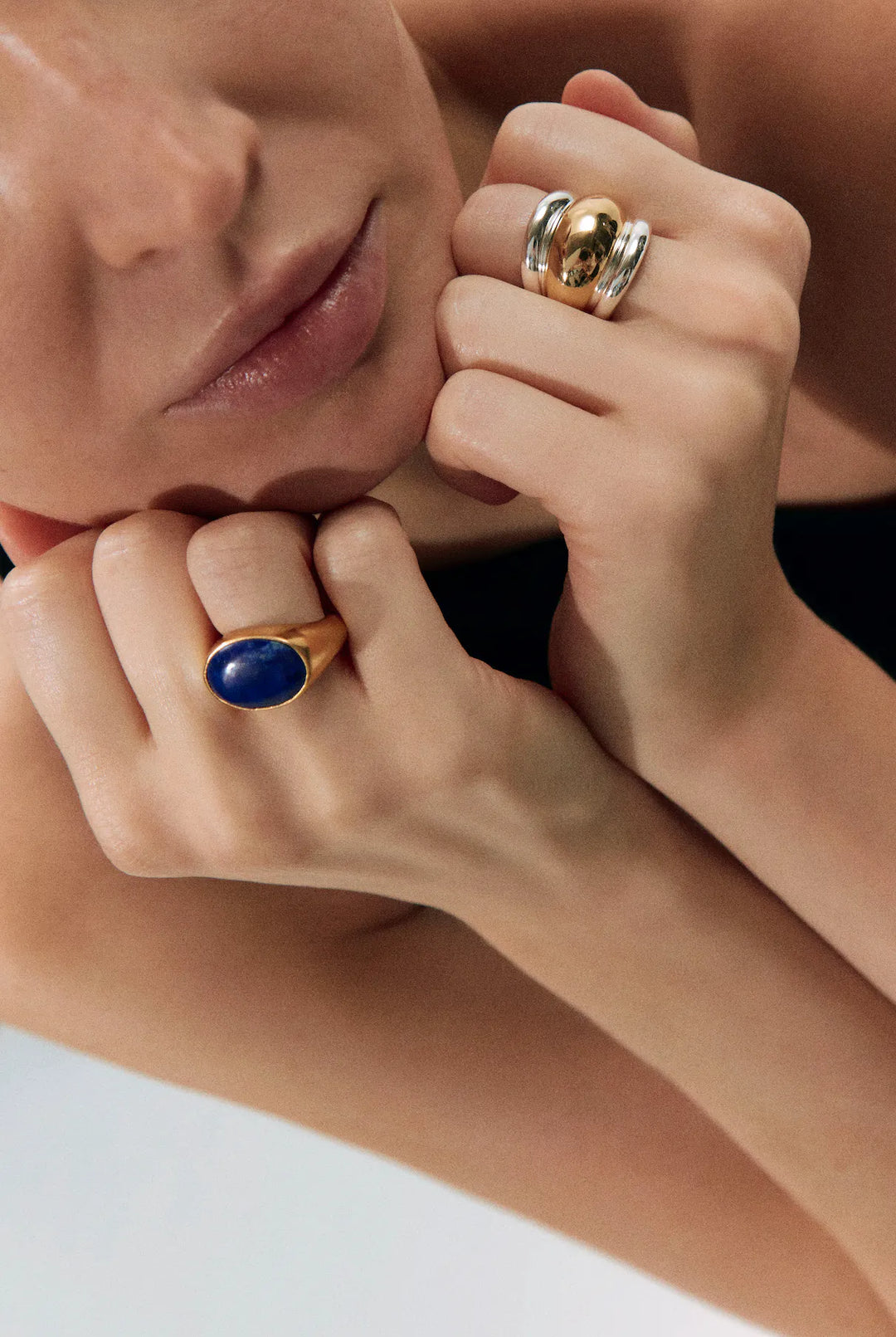 Gold and Oval Lapis Ring