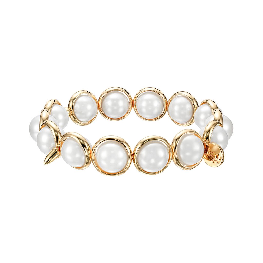 Shell Pearl Bead Bracelet with Spikes