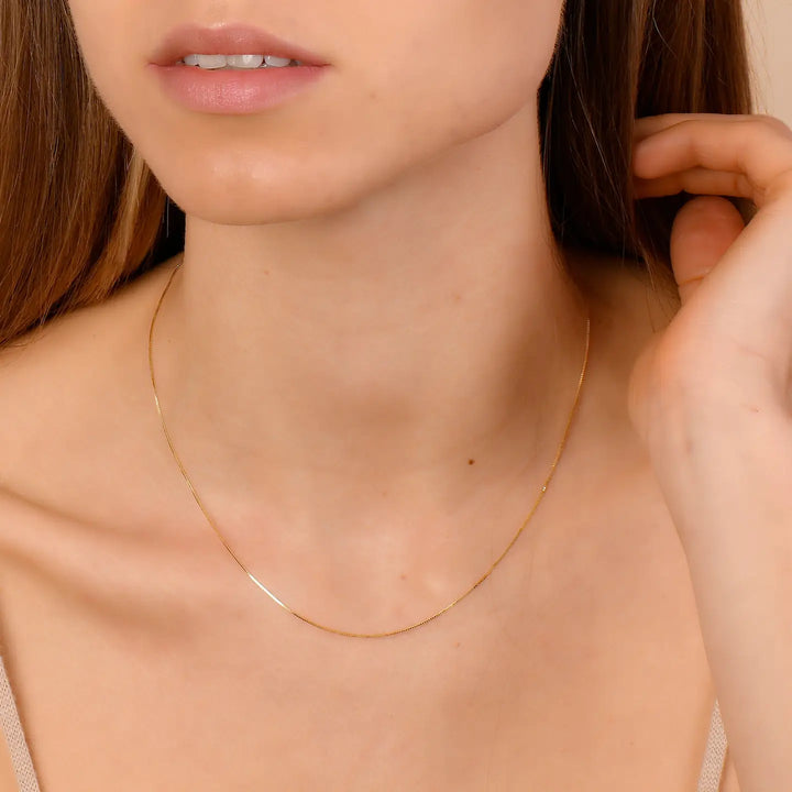 14k Dainty Box Chain