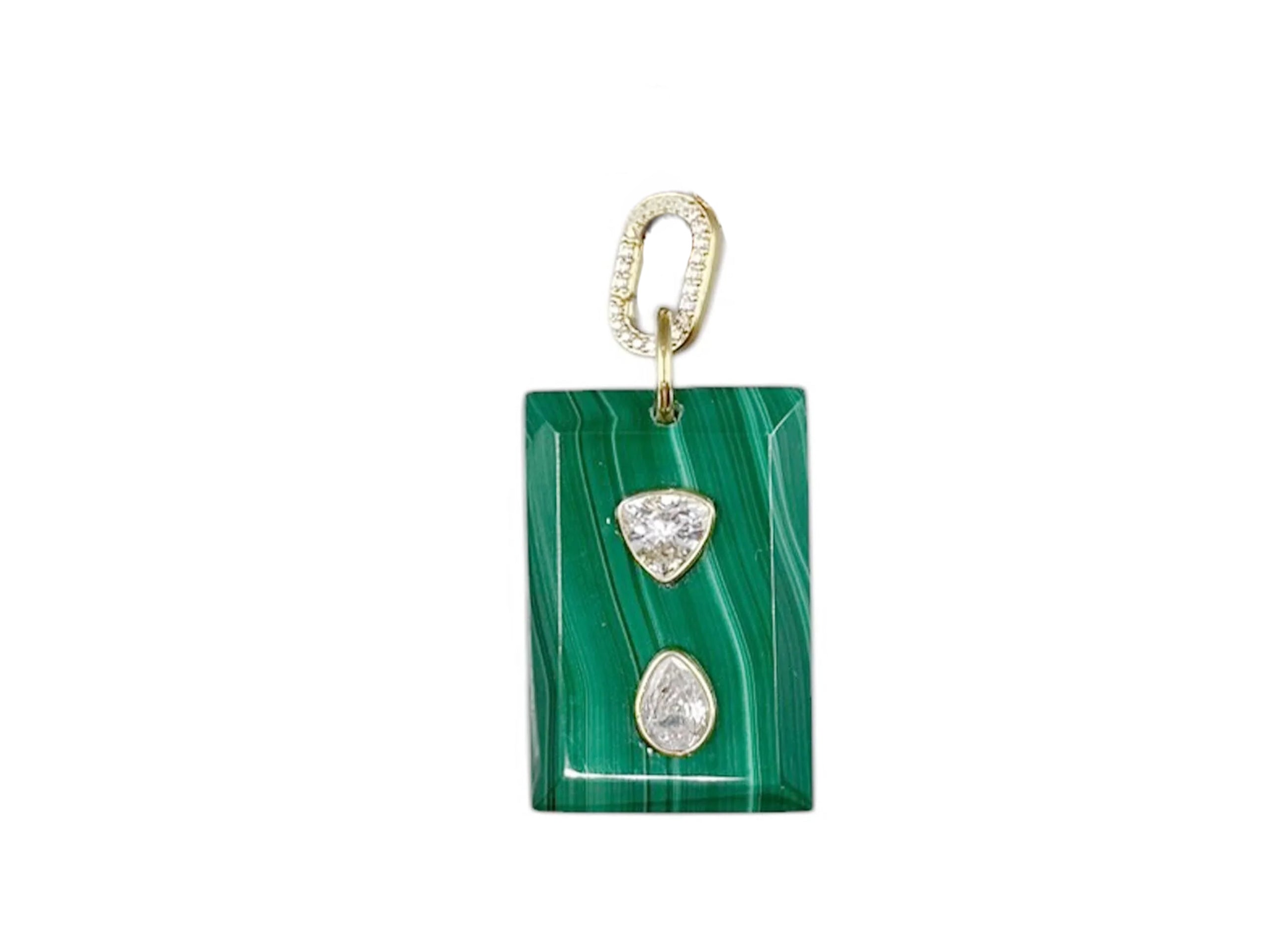 Malachite Gate Charm with Zircon