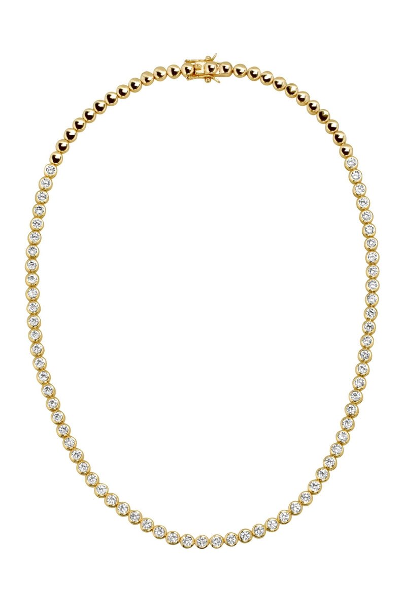 Gold CZ Tennis Necklace