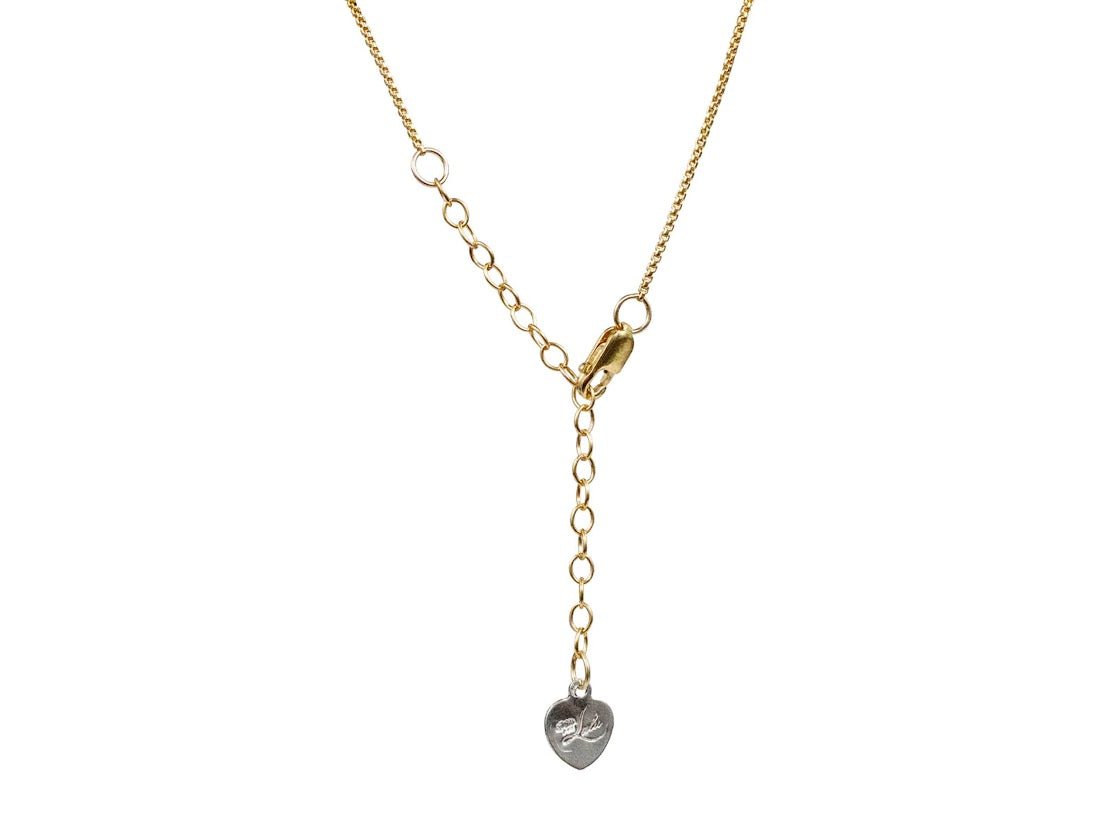 Yellow Bronze Rayed Charm Necklace with Diamond