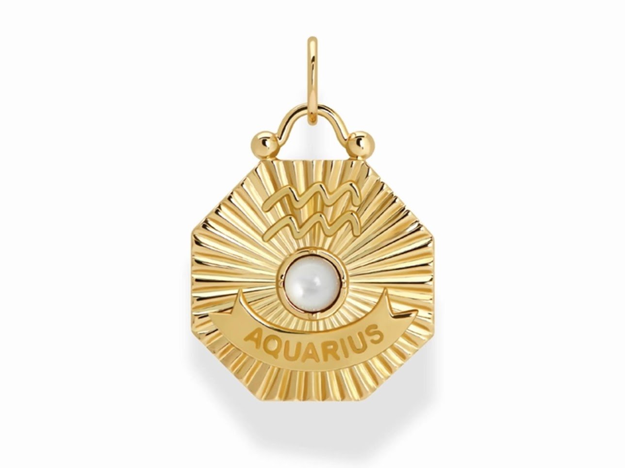 Aquarius Charm with MOP and CZs