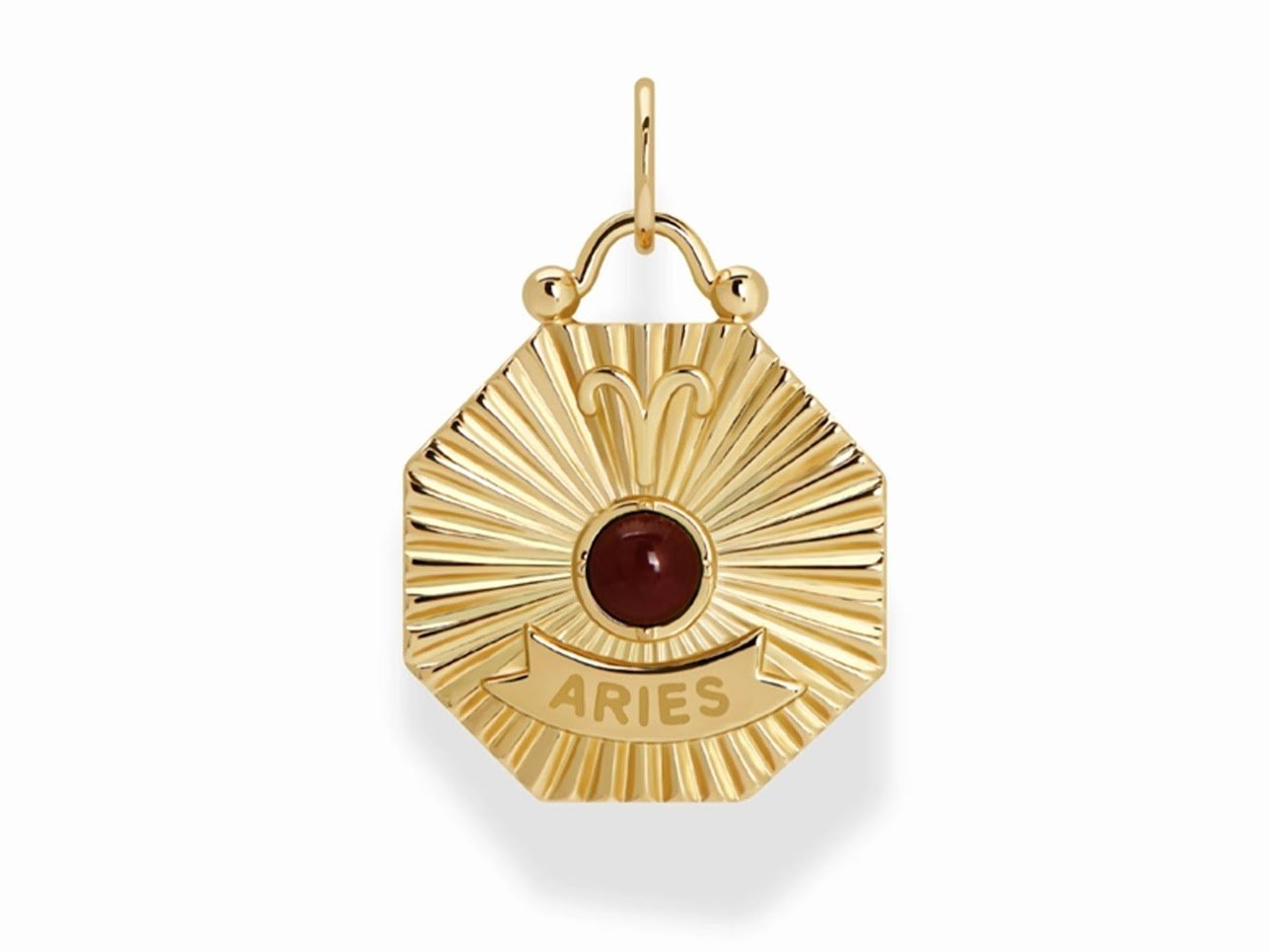 Aries Charm with Red Jasper and CZs