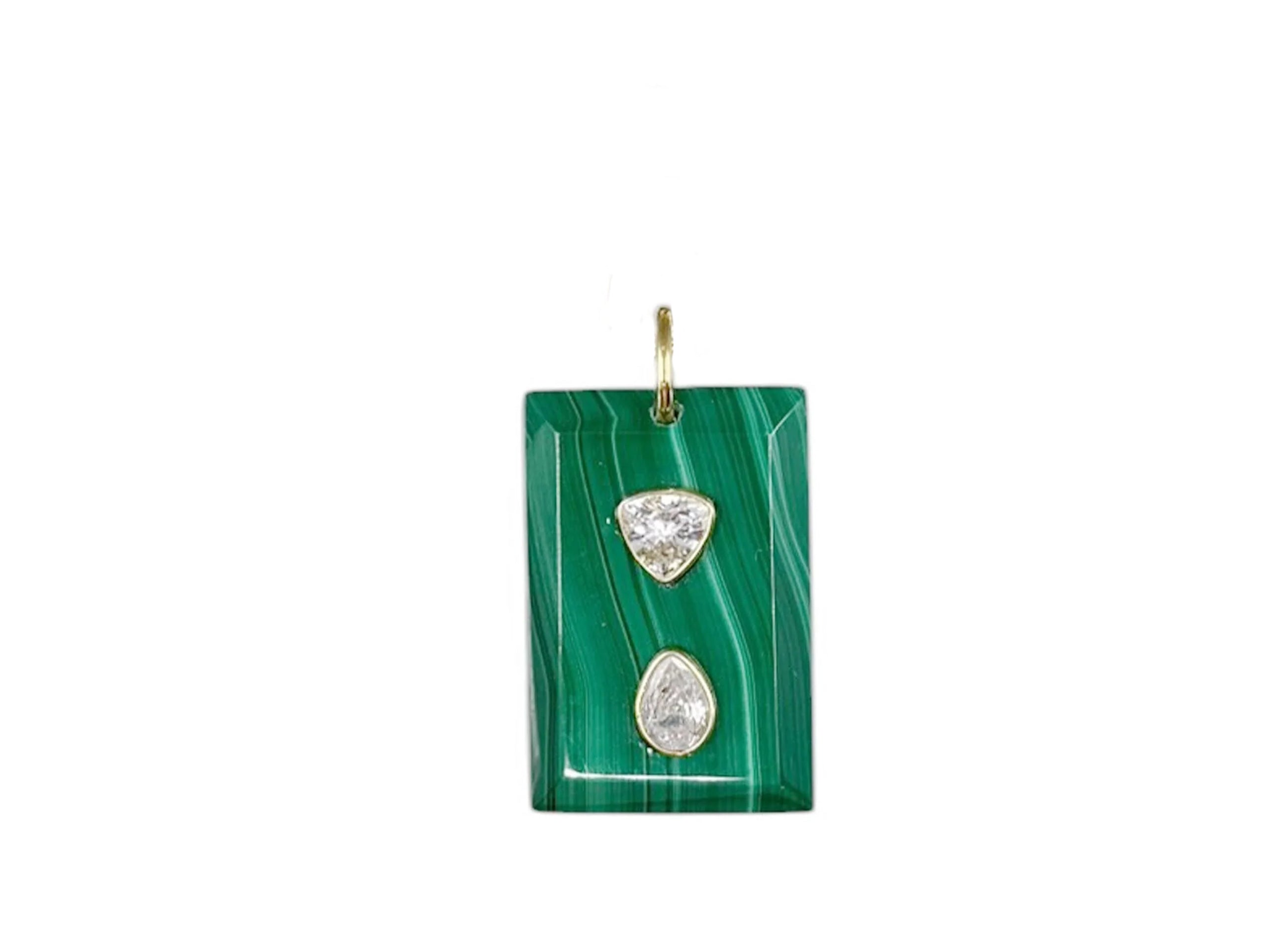 Malachite Gate Charm with Zircon