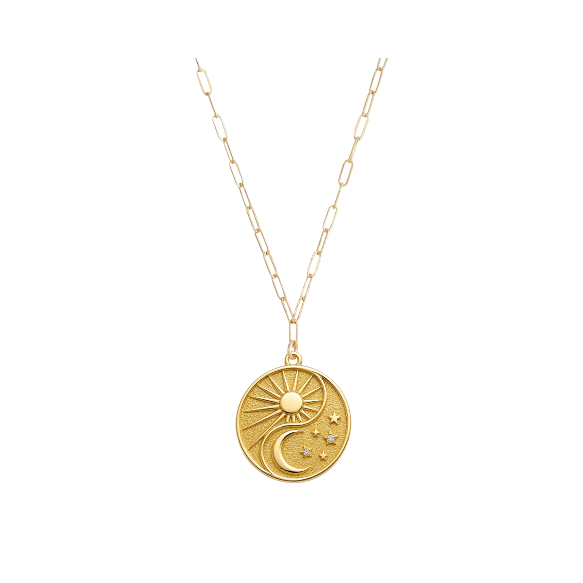 Sun and Moon Coin Charm Necklace