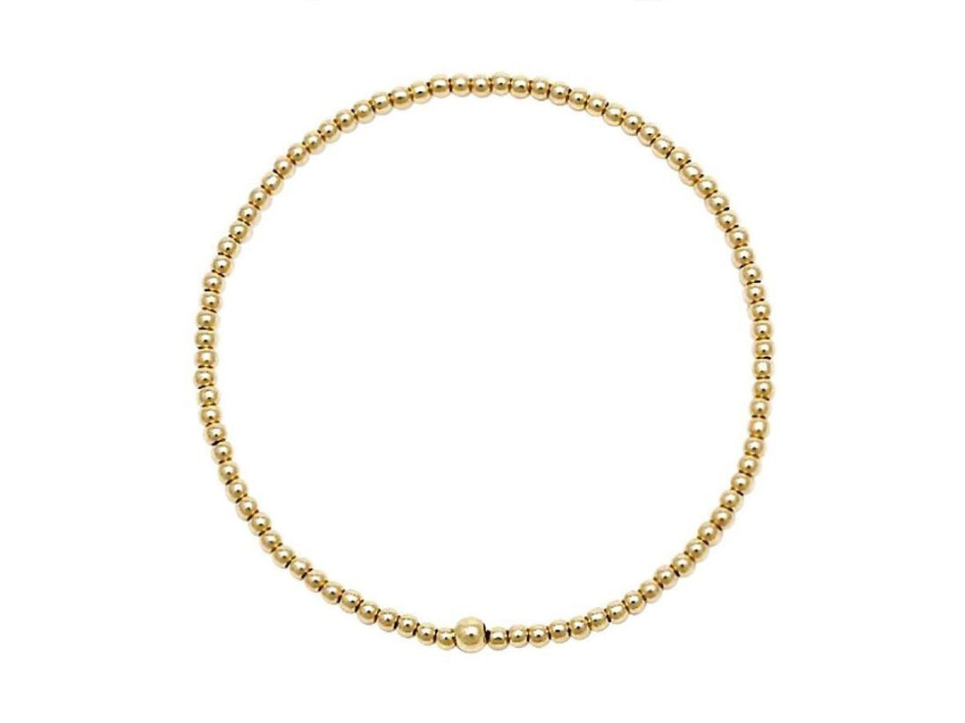 2mm Gold Bead Bracelet