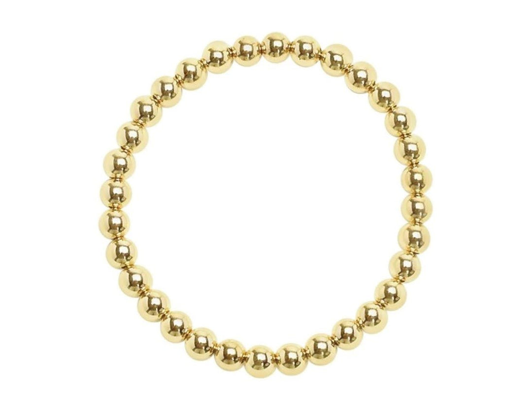 6mm Gold Beaded Bracelet