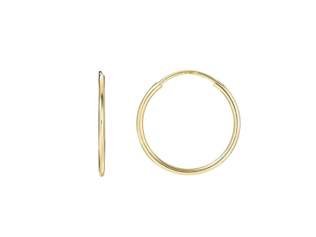 14k Small Gold Thread Hoop Earrings