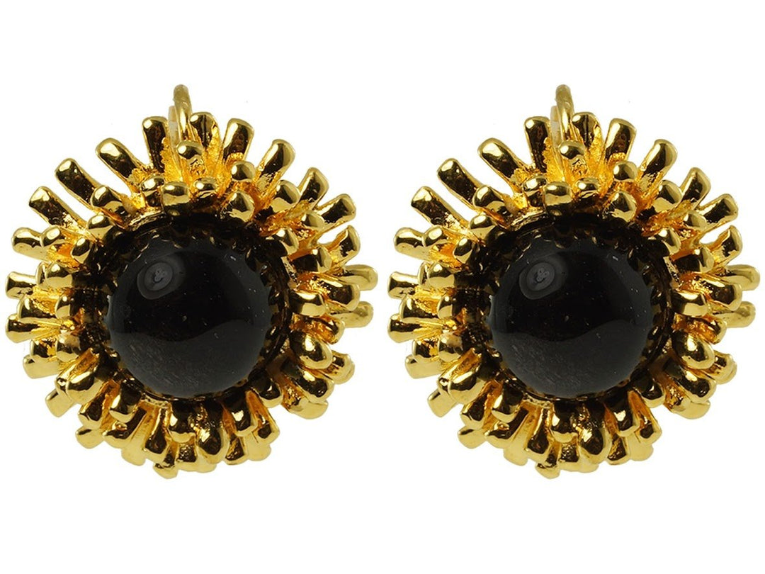 Onyx Thistle Earrings